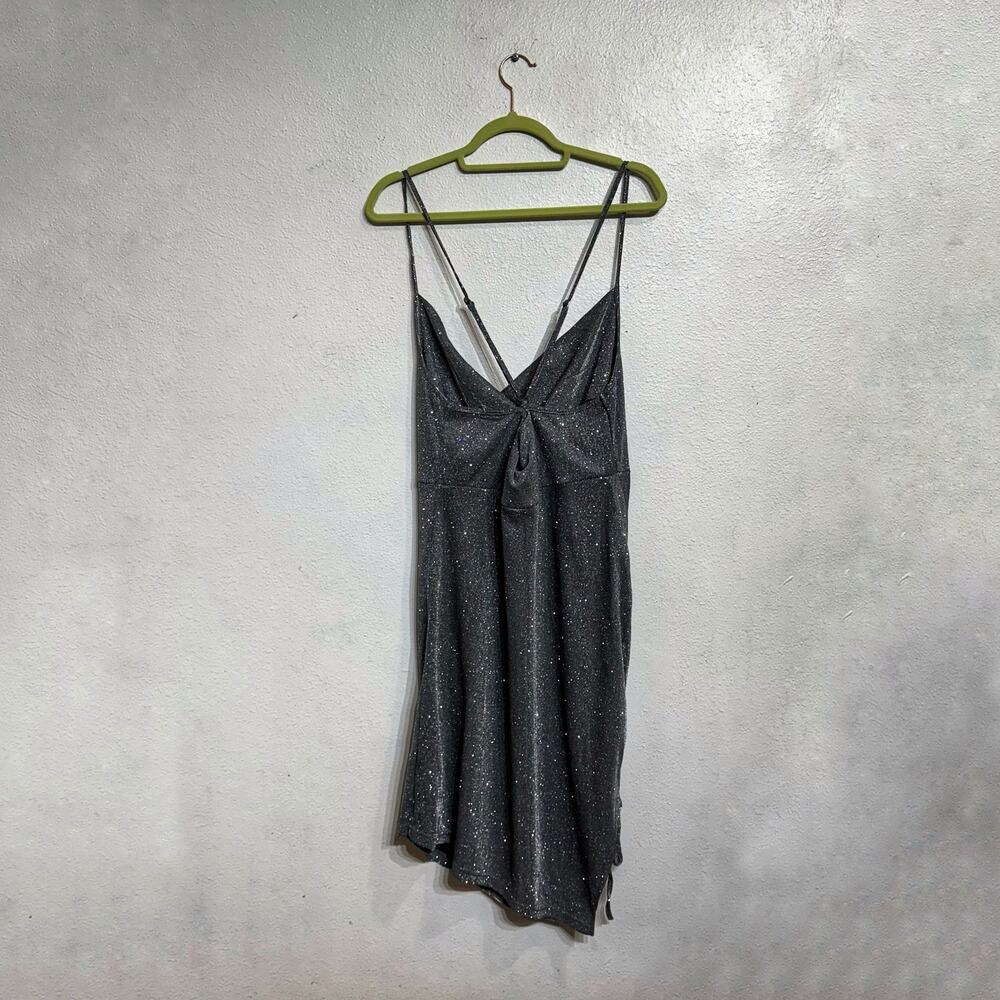 SHEIN Silver Sequin Cowl Neck Criss Cross Midi Dress 2XL NWT - Picture 9 of 10